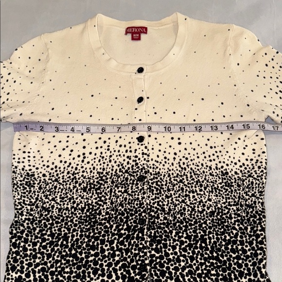 Merona Cardigan Black and Cream Button Down Cosy Soft Women’s Size M - Picture 8 of 11